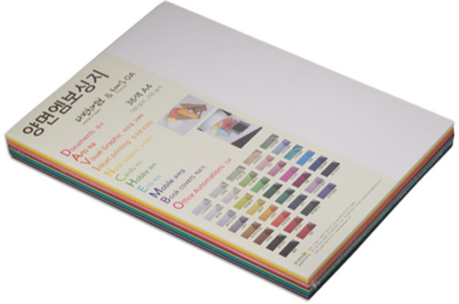 다빈치엠보 15색 180g 혼합 100매 A4 양면 펠트 엠보스지, 혼합 색상