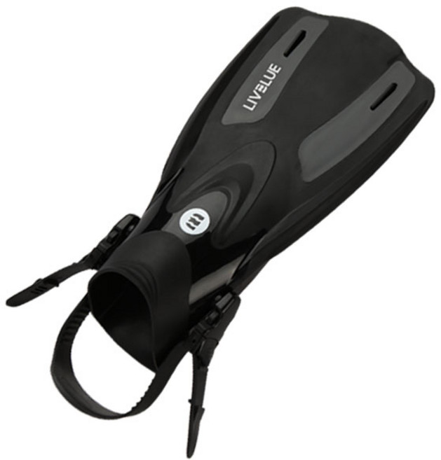 리브블루 스노쿨링 숏핀 오리발 LIVF-0012, 검정