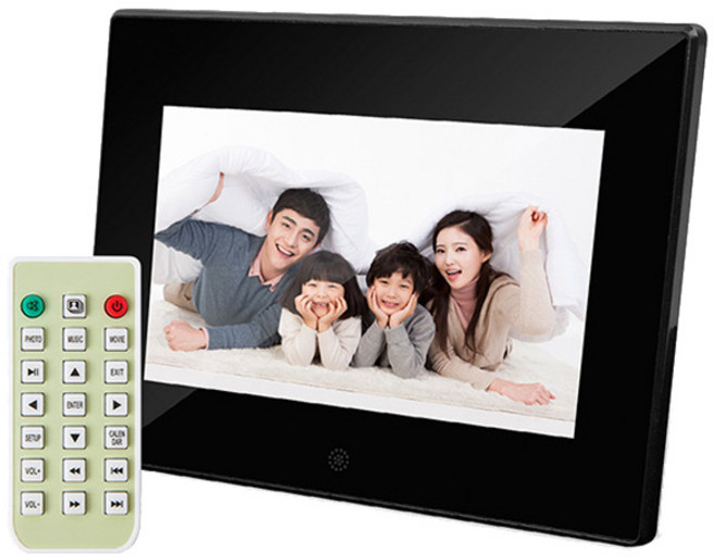 유니콘 7인치 슬림 디지털 포토프레임, LTD-700A, 블랙