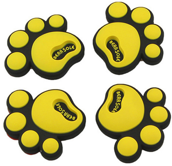 블럭마트 곰발바닥 문콕방지 도어가드 4p, 옐로우, 1세트