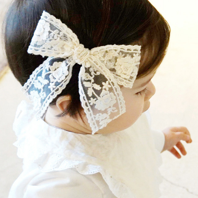 채니봉봉 여아용 들국화레이스 집게핀