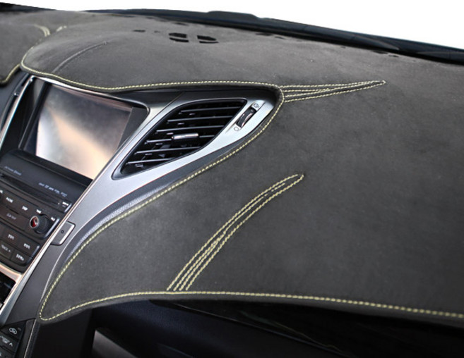 본투로드 샤모아 논슬립 대쉬보드커버 그레이 원단 + 레몬 스티치, 신형제네시스 2014~2015년(HUD무 센터무)