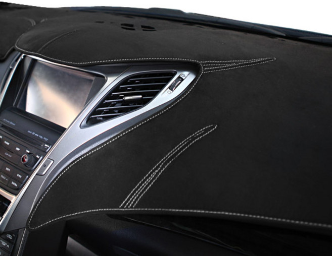 본투로드 샤모아 논슬립 대쉬보드커버 블랙 원단 + 화이트 스티치, 신형제네시스 2014~2015년(HUD무 센터무)