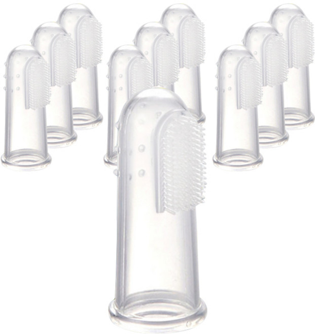 아리코 애견 칫솔 5cm, 투명, 10개