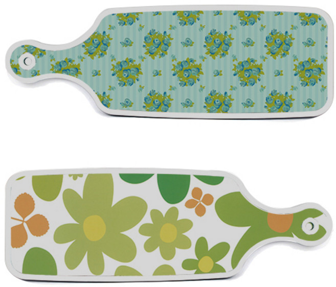 로엠디자인 서빙 도마 보드 2p floral 개나리 세트, floral 개나리, 옥색넝쿨로즈, 1세트
