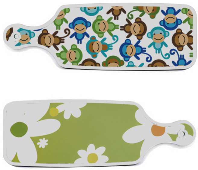 로엠디자인 서빙 도마 보드 2p floral design하얀개나리 세트, floral design하얀개나리, 원숭이, 1세트