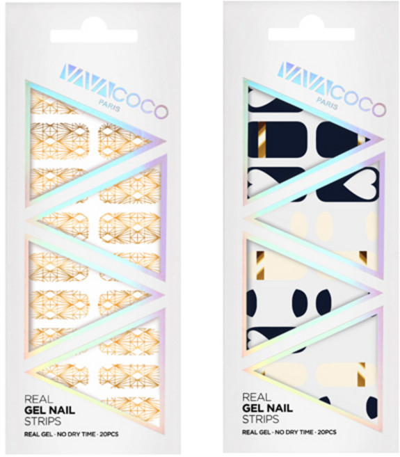 바바코코 젤네일 스트립 스티커 시스루 다이아네트 + 믹스매치 하트루놀라, 골드, 1.네이비, 1개