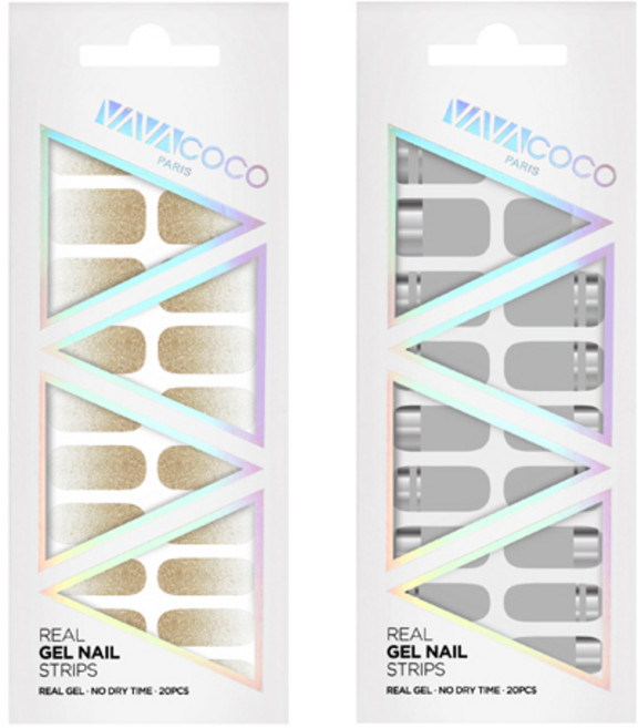 바바코코 젤네일 스트립 스티커 글리터 그라디언트 + 믹스매치 미러, 라이트브라운, 4.그레이, 1개