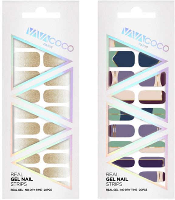 바바코코 젤네일 스트립 스티커 글리터 그라디언트 + 믹스매치 큐티투톤, 라이트브라운, 민트, 1개