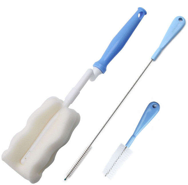 베이비베어 텀블러 세척솔 3종 세트, 블루, 1세트