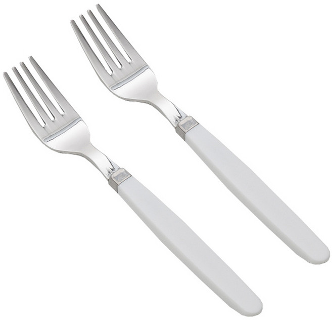 라온누리 픽미 컬러 베이직 아동 포크만, 화이트, 2개