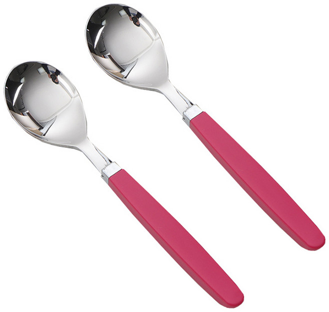 라온누리 픽미 컬러 베이직 아동 숟가락, 핫핑크, 단품, 2개