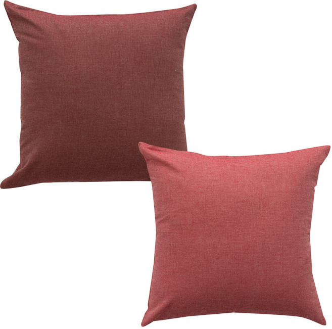 이코니하우스 선염 무지 쿠션 솜 포함 2p 세트, 와인, 레드