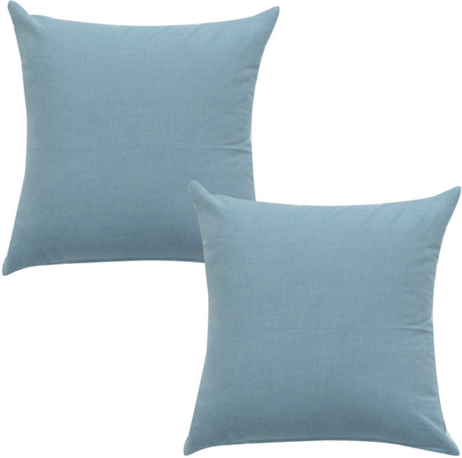 이코니하우스 선염 무지 쿠션 솜 포함 2p, 스카이