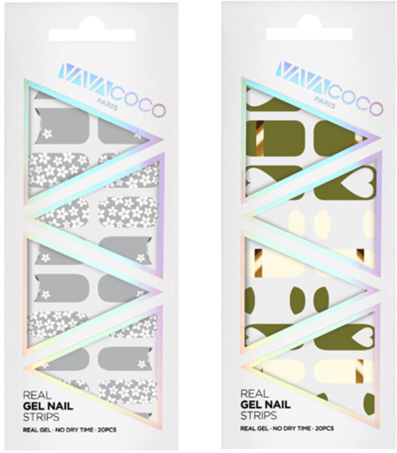 바바코코 젤네일 스트립 스티커 세트 믹스매치 플라워가든 + 믹스매치 하트루놀라, 3.모던그레이, 2.카키, 1개
