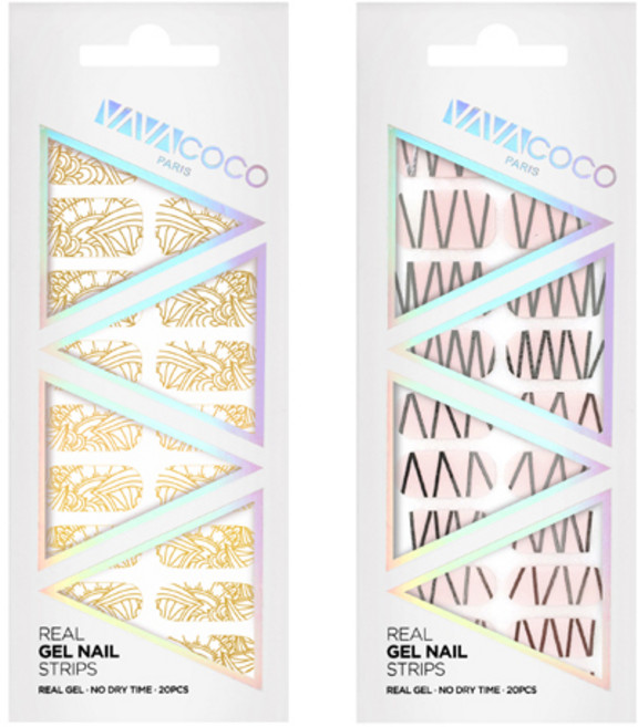 바바코코 젤네일 스트립 스티커 세트 시스루 에스닉 + 믹스매치 테크노, 골드, 8.베이비핑크, 1개