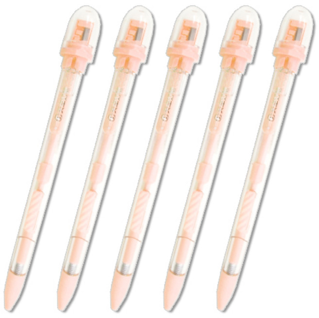 투영디자인 소프트 샤프너 펜슬 살구, 2mm, 5개