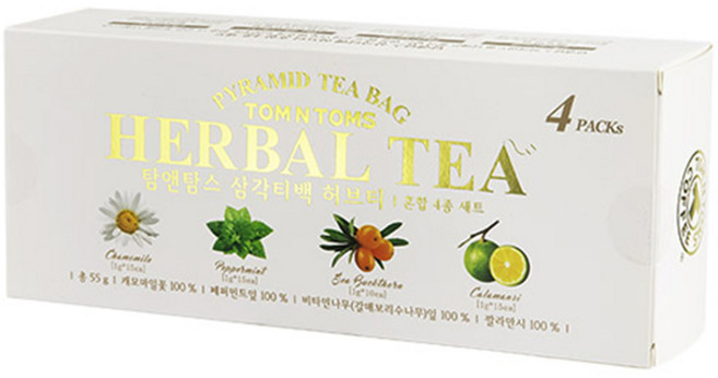 탐앤탐스 삼각티백 허브티 4종 세트, 1개