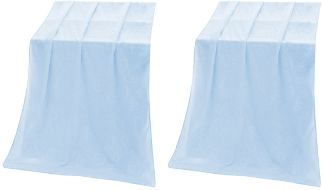 블럭마트 극세사 특대사이즈 비치타월 140 x 70 cm, 블루, 2개