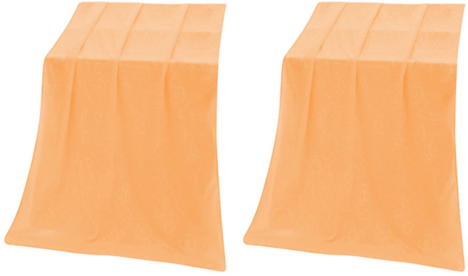 블럭마트 극세사 특대사이즈 비치타월 140 x 70 cm, 오렌지, 2개