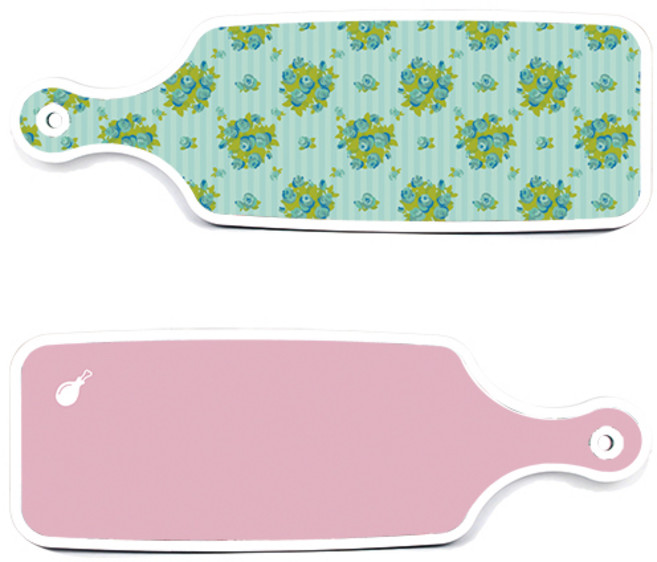 로엠디자인 서빙 도마 보드 2p 분홍 세트, 분홍, 옥색넝쿨로즈, 1세트