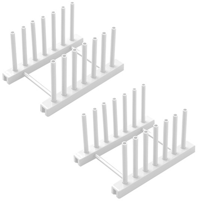 블럭마트 주방 접시꽂이 정리대, 2개, 화이트
