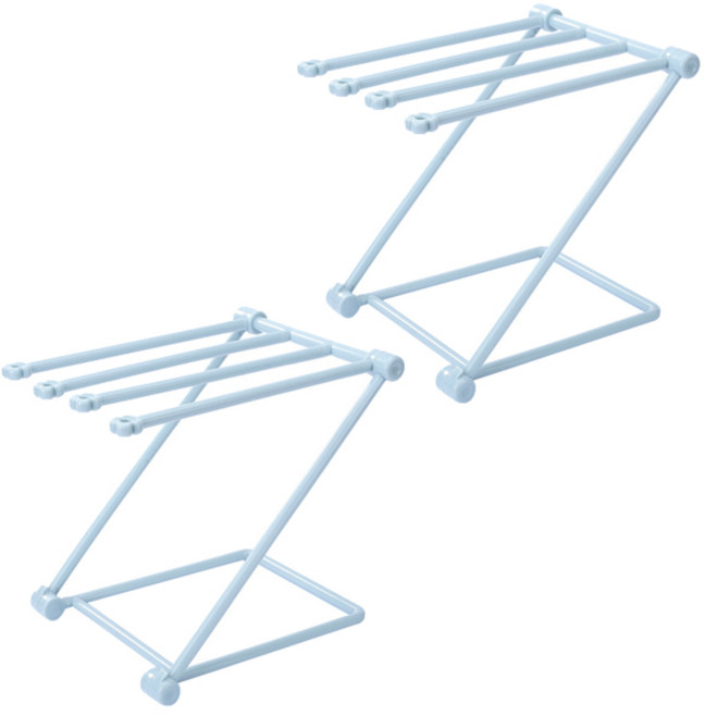 블럭마트 주방 접이식 행주 건조대, 블루, 2개