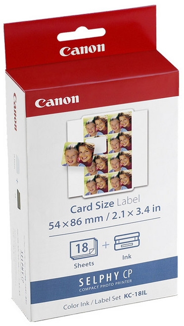 캐논 셀피 인화지 8분할 스티커용지 KC-18IL, 2X3, 18개
