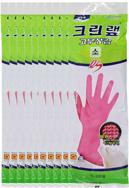 크린랲 고무장갑 ES 소, 핑크, 10개, 소(S)