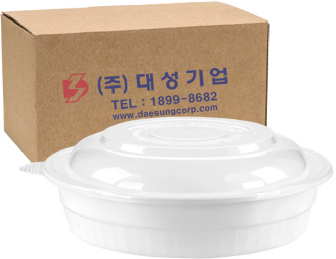 쿡앤락 사출 원형찜용기 대 4L 백색 세트, 50개, 1개