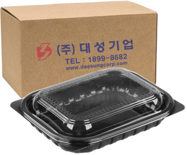 쿡앤락 반찬 샐러드용기 205 검정, 300개, 1세트