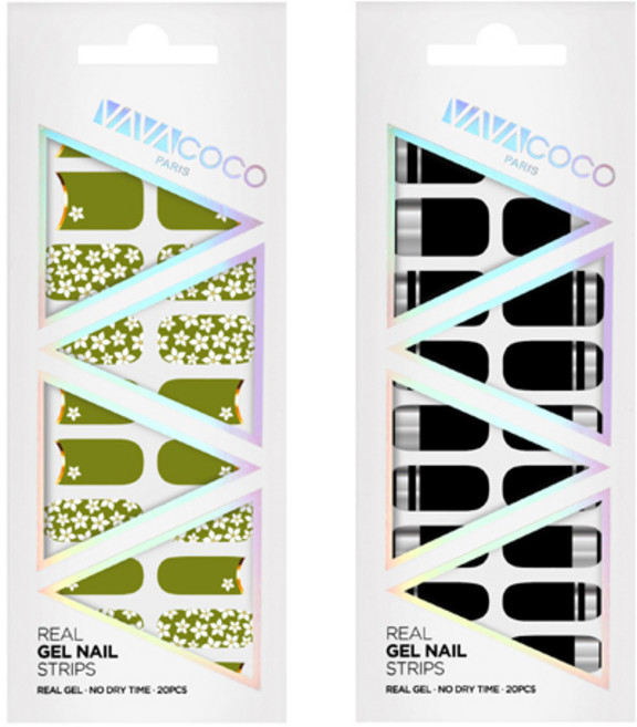 바바코코 젤네일 스트립 스티커 세트 믹스매치 플라워가든 + 믹스매치 미러, 7.카키, 3.블랙, 1개