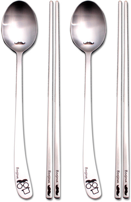 라온누리 봉쥬키친 스탠다드 수저세트, SILVER, 숟가락 2p + 젓가락 2p, 1세트