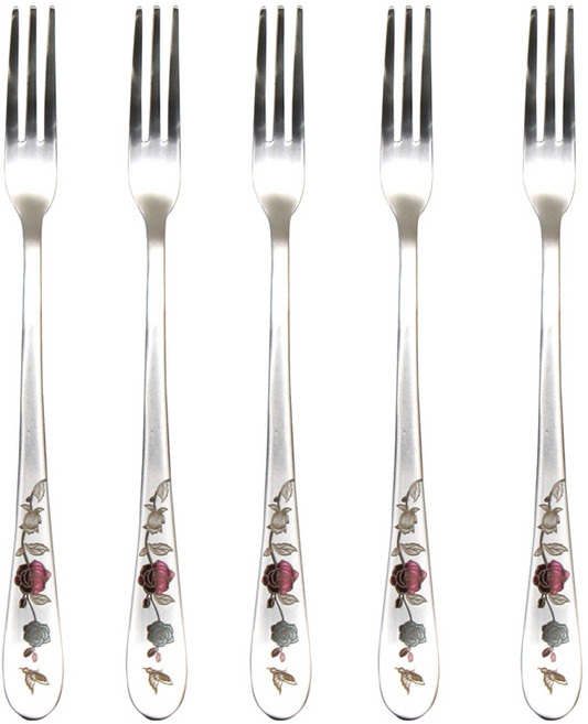 라온누리 로즈가든 티포크, 혼합 색상, 5개