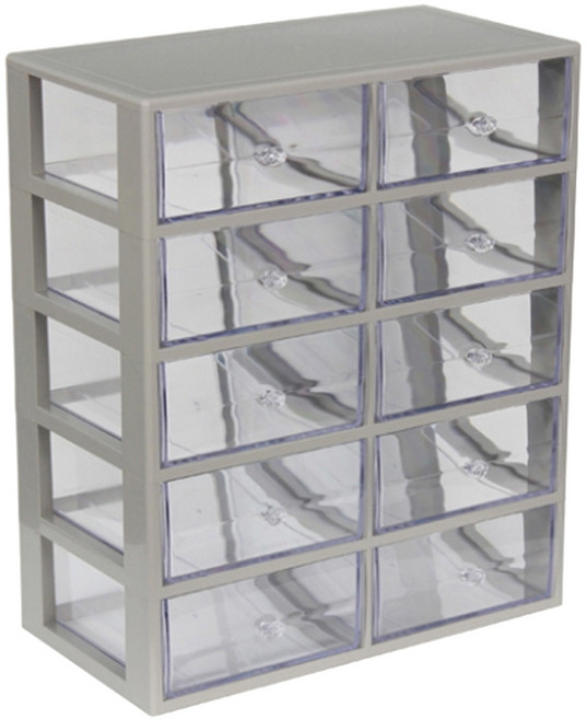 하라코리아 다용도 정리함 5단 10칸 MB-5DS-10DB, 그레이, 1개