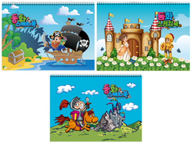 FullColors 남아용 동화 스케치북 3p 랜덤 발송, 20매, 3개입