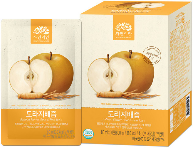 자연이안 도라지배즙, 800ml, 1박스