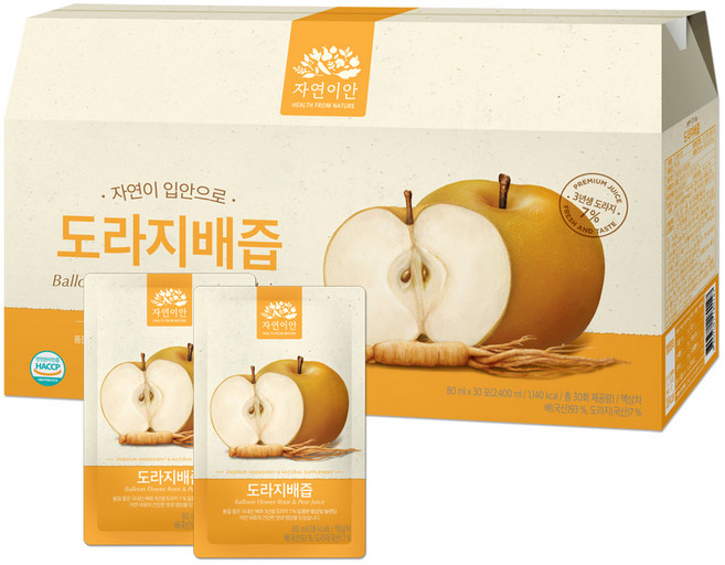 자연이안 도라지배즙, 2.4L, 1박스