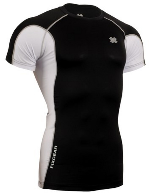픽스기어 배색 컴프레션 언더레이어 스포츠웨어 래쉬가드 MMA 러닝 크로스핏