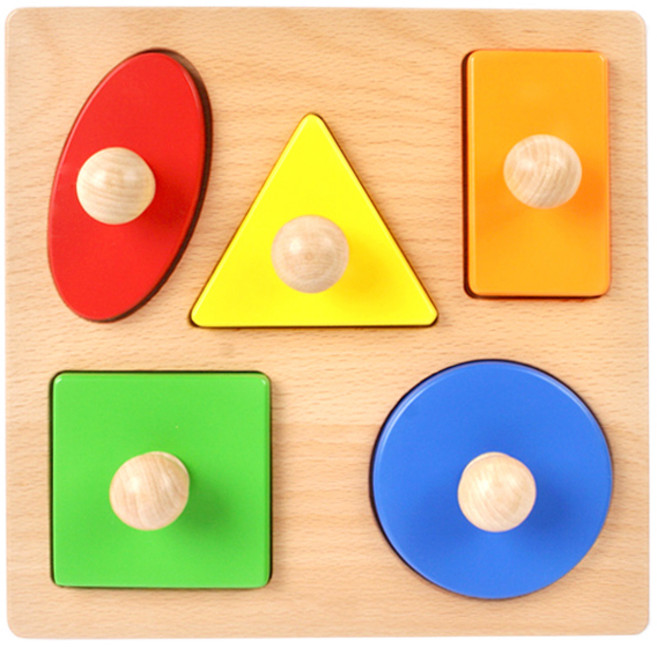 브레인숲 영유아 빅 도형 손잡이 퍼즐, 1세트, 5피스