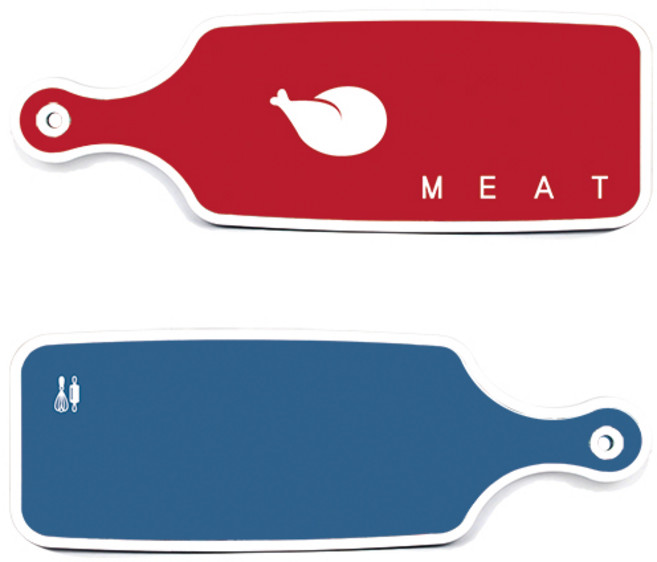 로엠디자인 서빙 도마 보드 2p 다크 블루 세트, 다크 블루, 미트 레드, 1세트