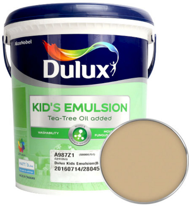 듀럭스 키즈 에멀전 무광 페인트, NaturallyCalm, 3L, 1개
