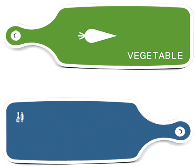 로엠디자인 서빙 도마 보드 2p 다크 블루 세트, 다크 블루, 채소 그린, 1세트