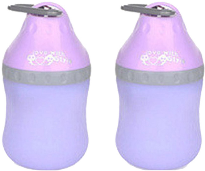 아리코 DrMini 고양이 & 강아지 실리콘 겔 호리 물병 400ml, 퍼플, 2개