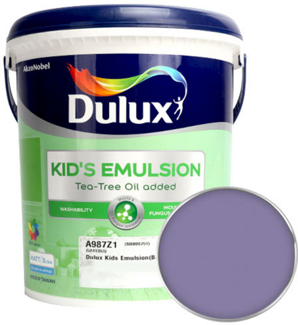 듀럭스 키즈 에멀전 무광 페인트, LilacLight, 3L, 1개