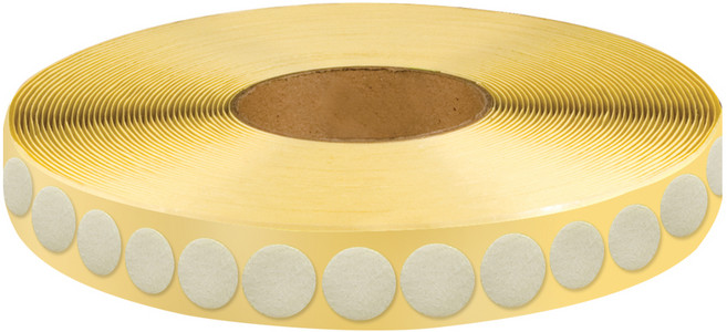 고무나라 원형찍찍이 접착식 테이프 9m 흰색 보슬이 지름 1.5cm, 1개