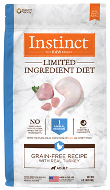 인스팅트 어덜트 LID 독 키블 사료, 칠면조, 1.8kg, 1개