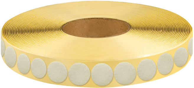 고무나라 원형찍찍이 접착식 테이프 9m 흰색 까슬이 지름 2.0cm, 1개