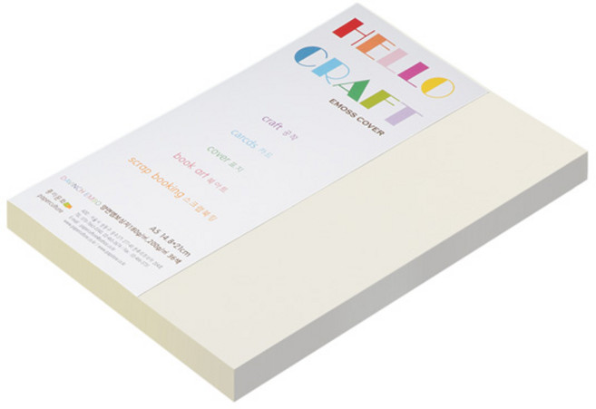 종이문화 양면 펠트 엠보스지 다빈치엠보 A5 No 52 크림, 90개