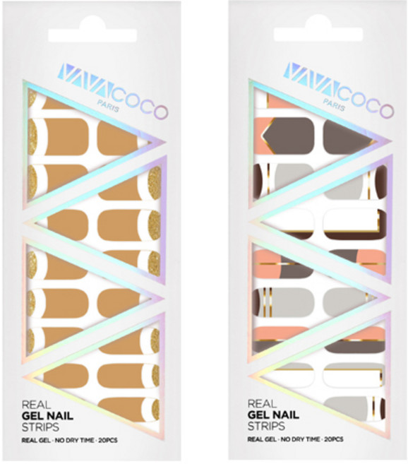 바바코코 믹스매치 젤 네일 스티커 2종 세트 루놀라 글리터 + 큐티투톤, 브라운 + 인디핑크, 1개